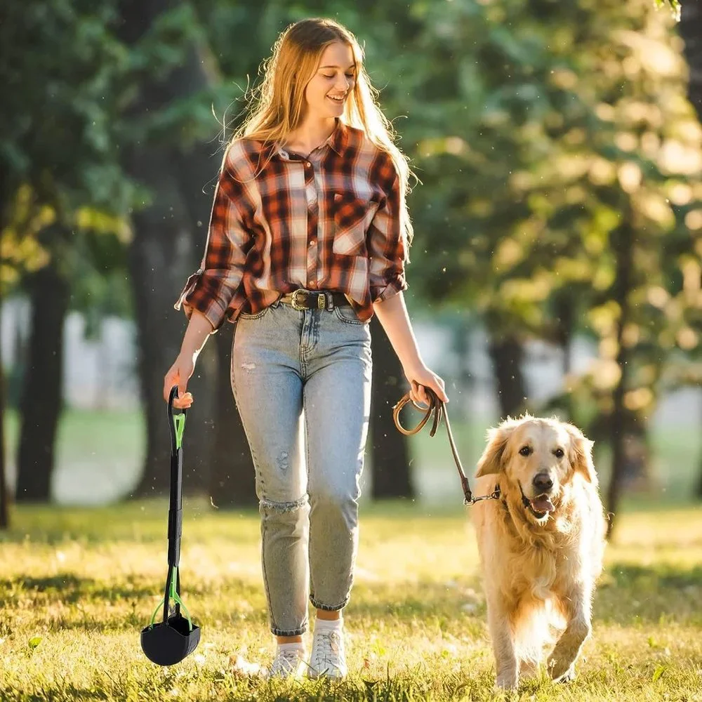 Non-Breakable Pooper Scooper for Dogs, 28inch Long Handle Foldable Portable Dog